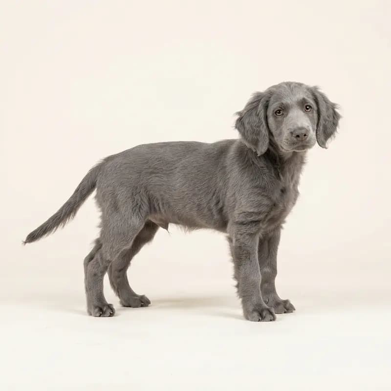 皮卡第猎犬 Welpe in 灰色