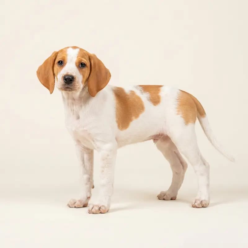 Français blanc et orange (Französischer Weiß-Oranger Laufhund) Welpe in Gescheckt