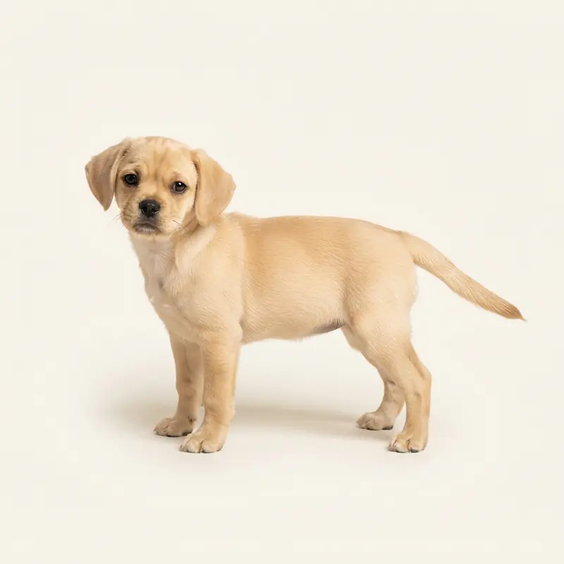 Puggle puppy in 浅黄褐色
