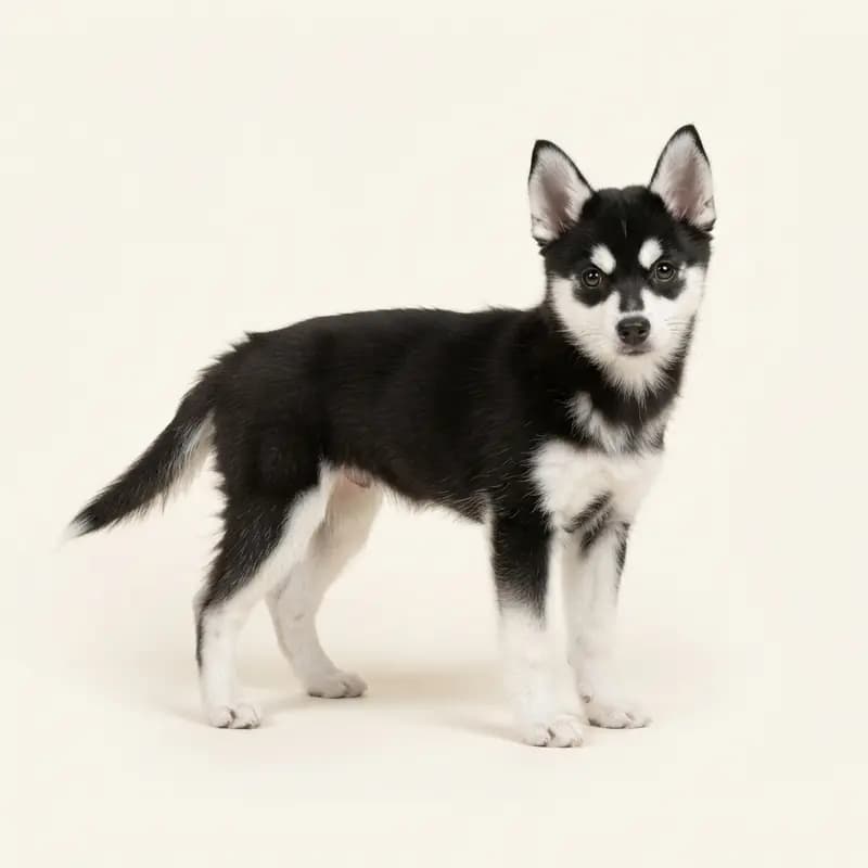 阿拉斯加克利凯犬 Welpe in 黑白色