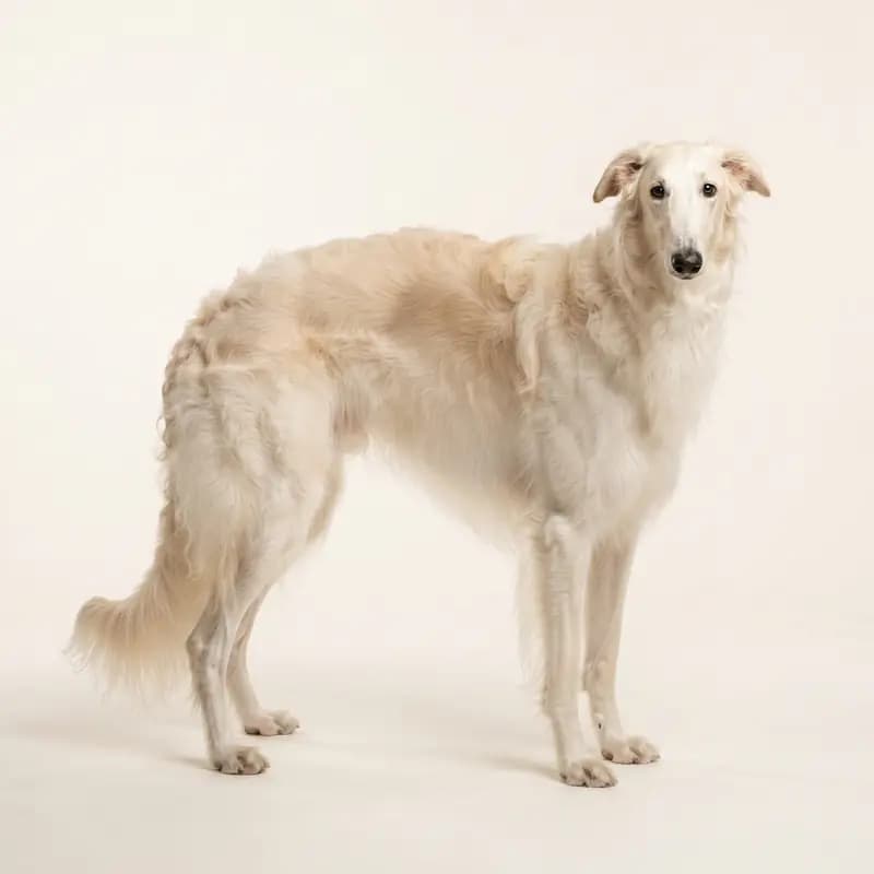奶油色的成年俄罗斯猎狼犬
