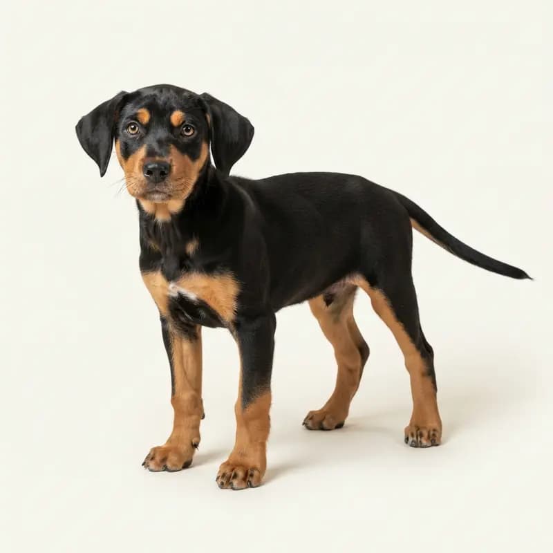 卡塔豪拉豹犬 Welpe in 黑褐双色