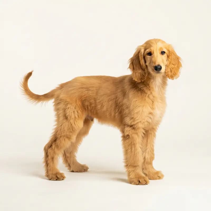 Afghanischer Windhund Welpe in Goldfarben