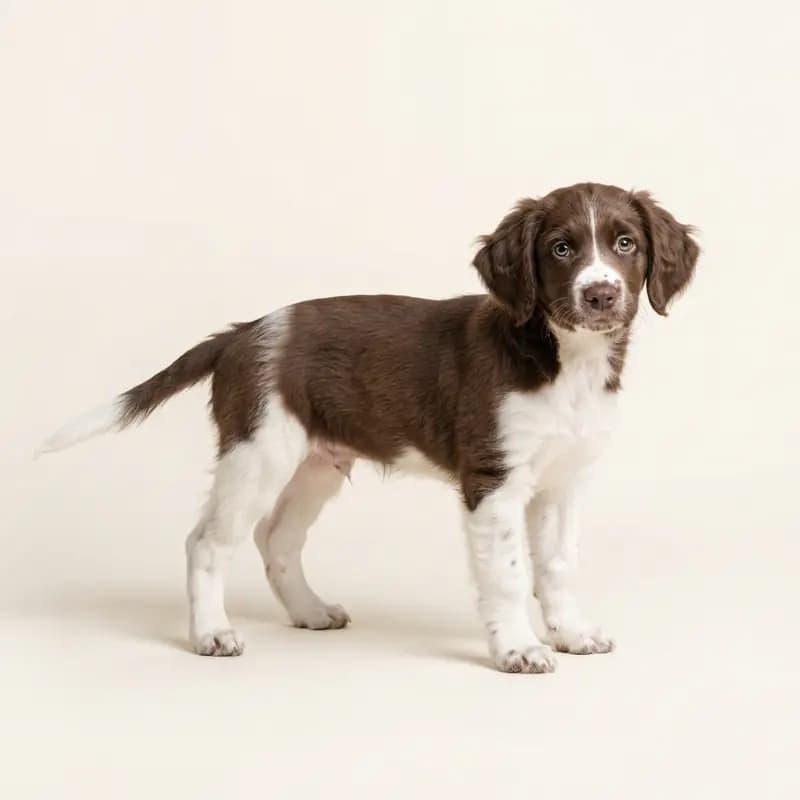 德伦特猎犬 Welpe in 棕白色