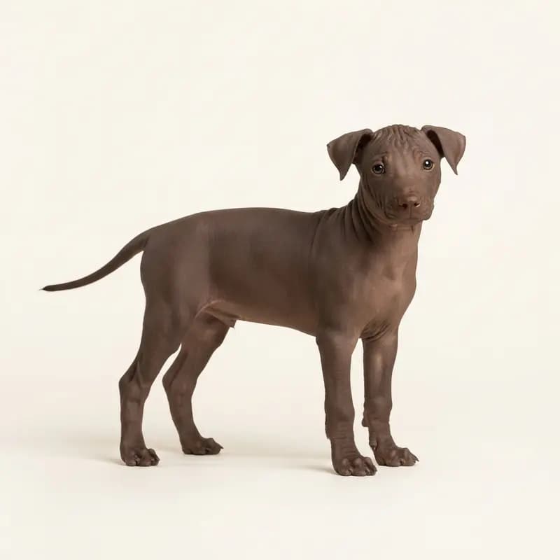 秘鲁无毛犬 Welpe in 棕色