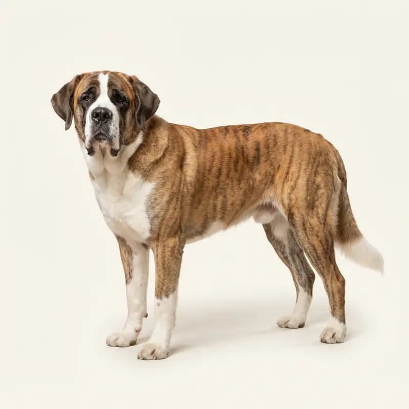 虎斑色的成年圣伯纳犬