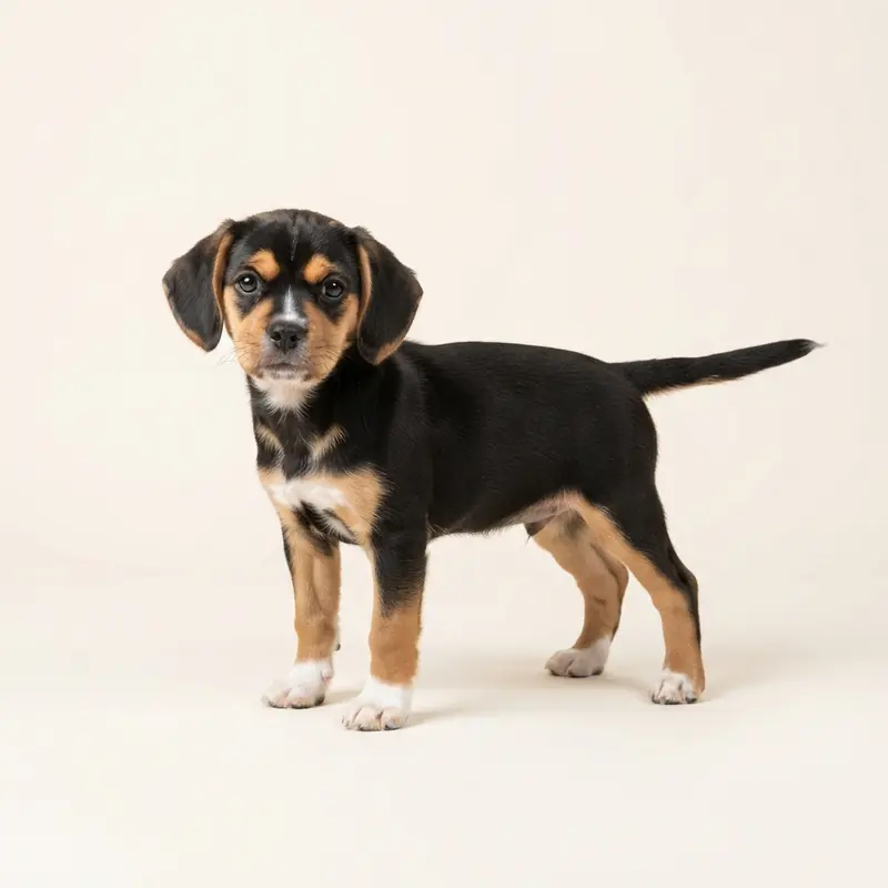 Puggle puppy in 三色