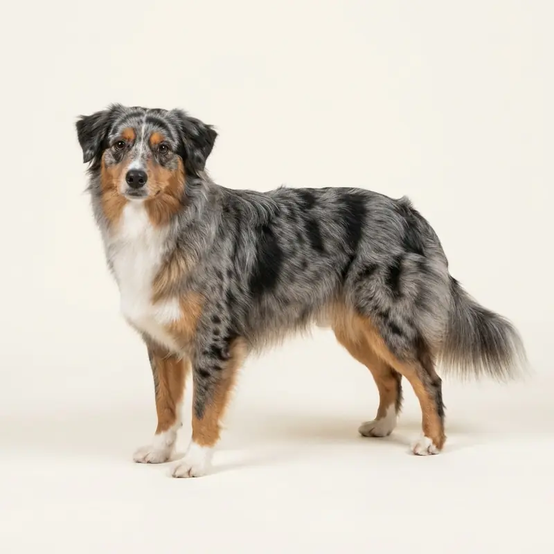 蓝色大理石（Blue Merle）的成年迷你美国牧羊犬
