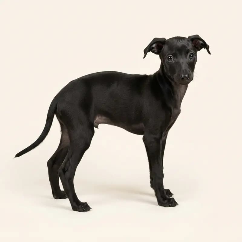 意大利灵缇犬 Welpe in 黑色