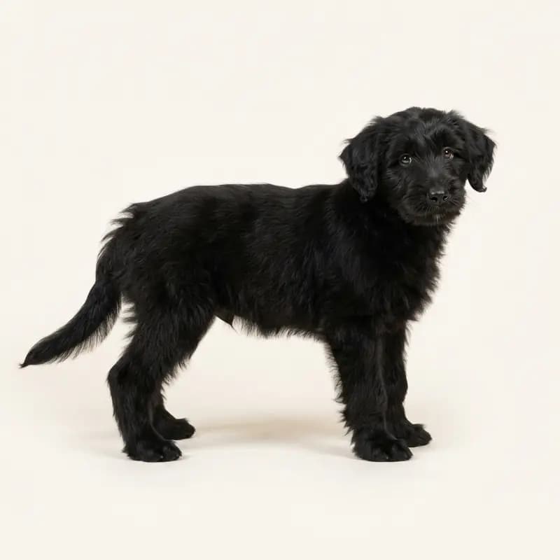 Collie barbudo Welpe in Negro