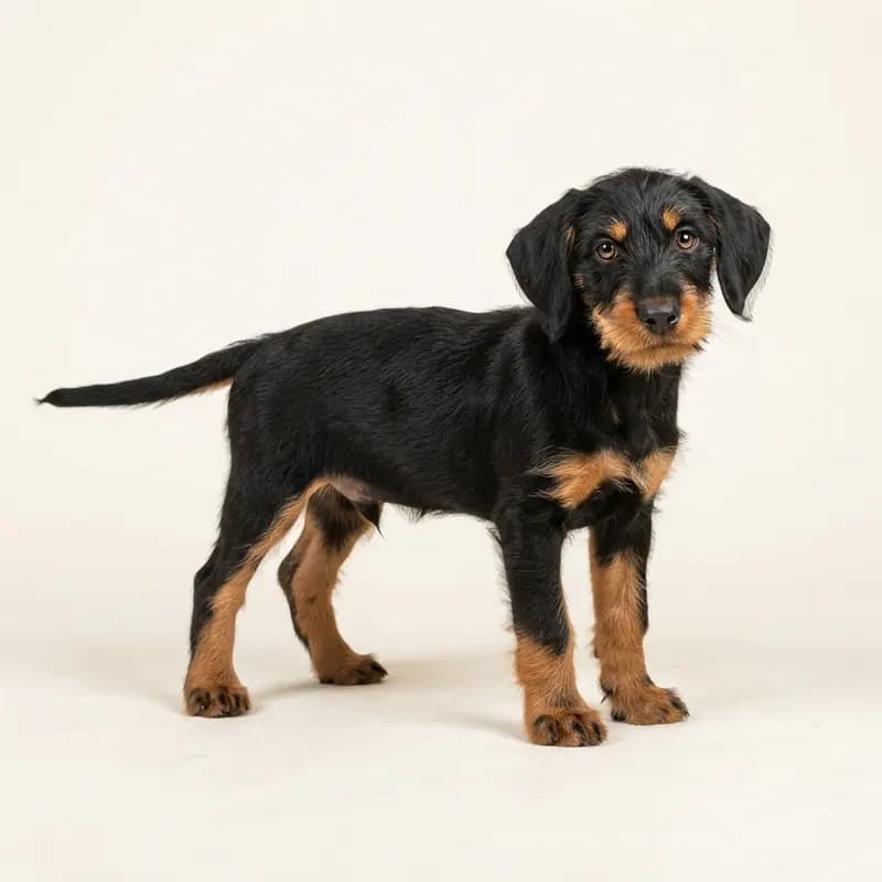 Slovakian Wild Boar Dog puppy in Black and tan