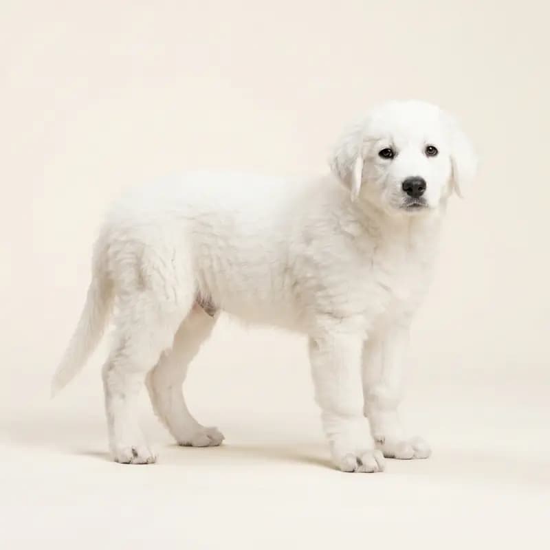 比利牛斯獒犬 Welpe in 白色