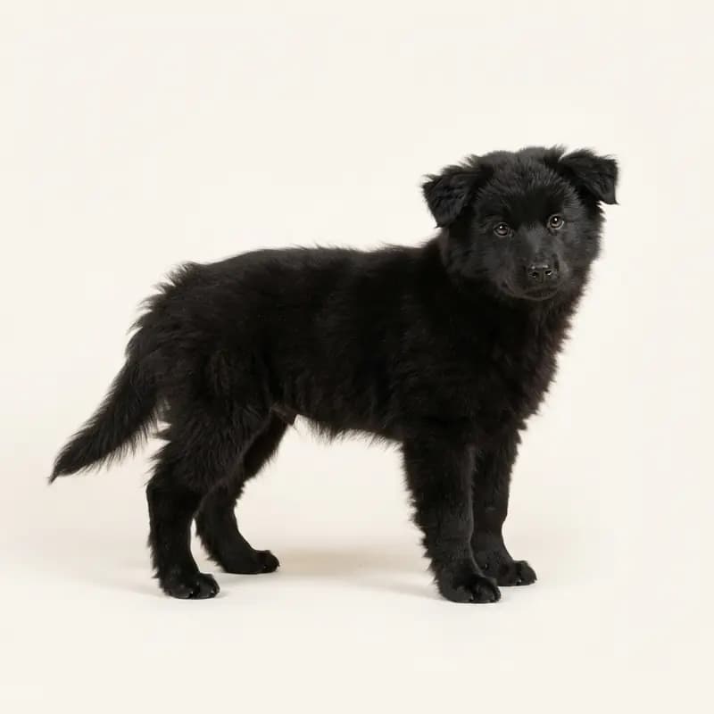 Chien finlandais de Laponie (Suomenlapinkoira) Welpe in Noir