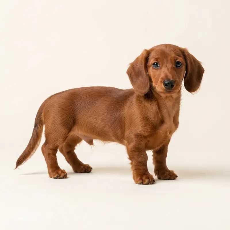 腊肠犬 Welpe in 红色