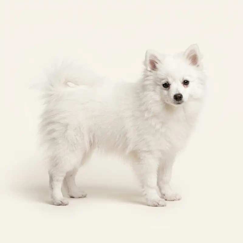 意大利沃皮诺犬 Welpe in 白色