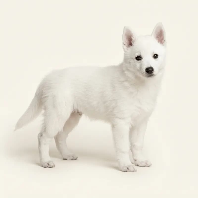 史奇派克犬 Welpe in 白色