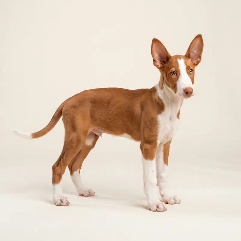 Podenco Ibicenco Welpe in Kırmızı-beyaz