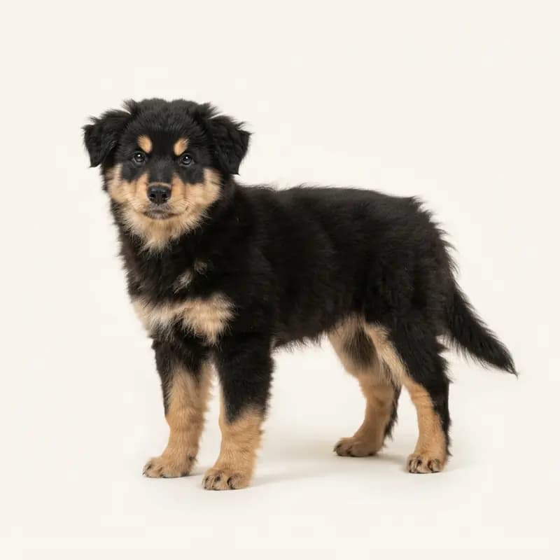 Chien finlandais de Laponie (Suomenlapinkoira) Welpe in Noir et feu