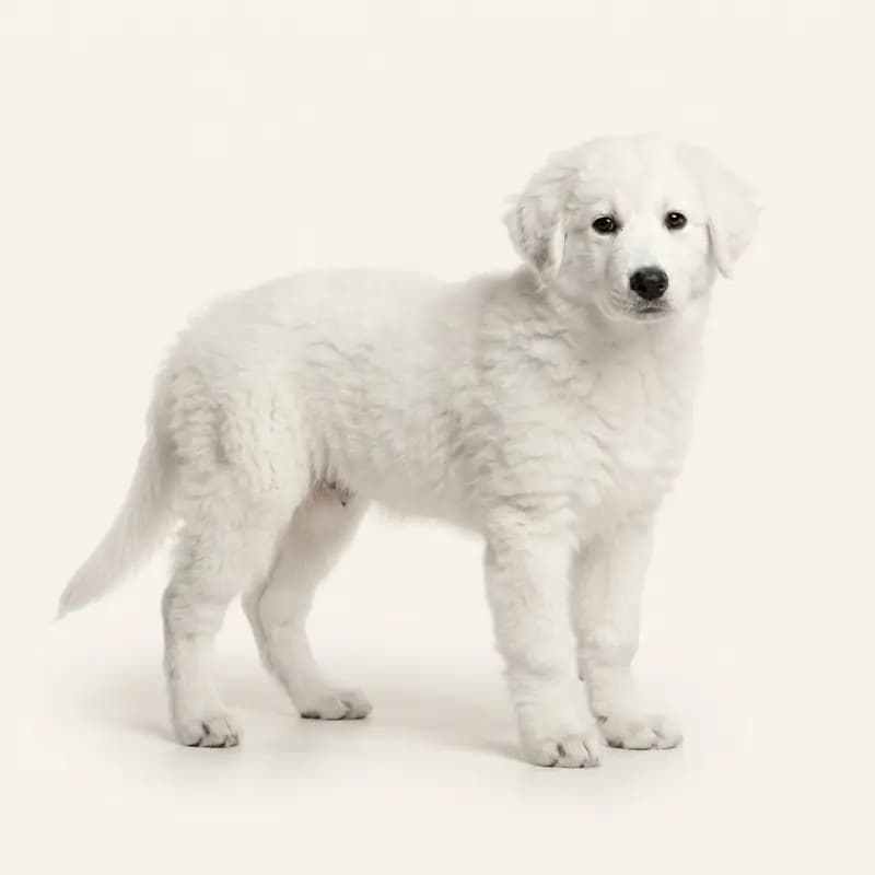库瓦兹犬 Welpe in 白色