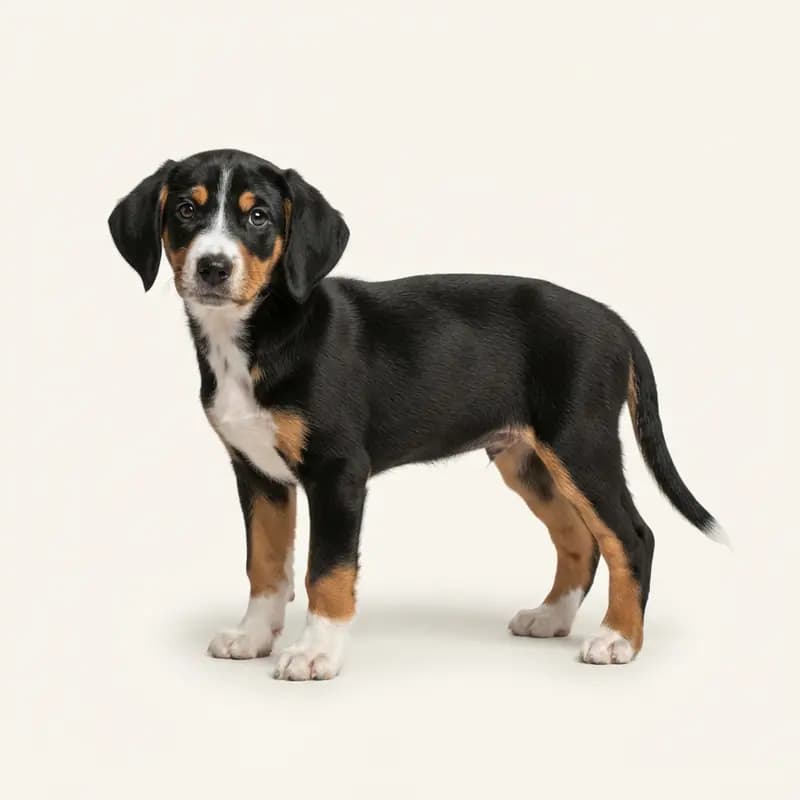蒂罗尔猎犬 Welpe in 三色