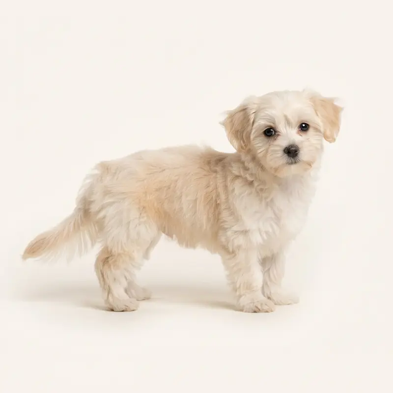 Morkie puppy in 奶油色