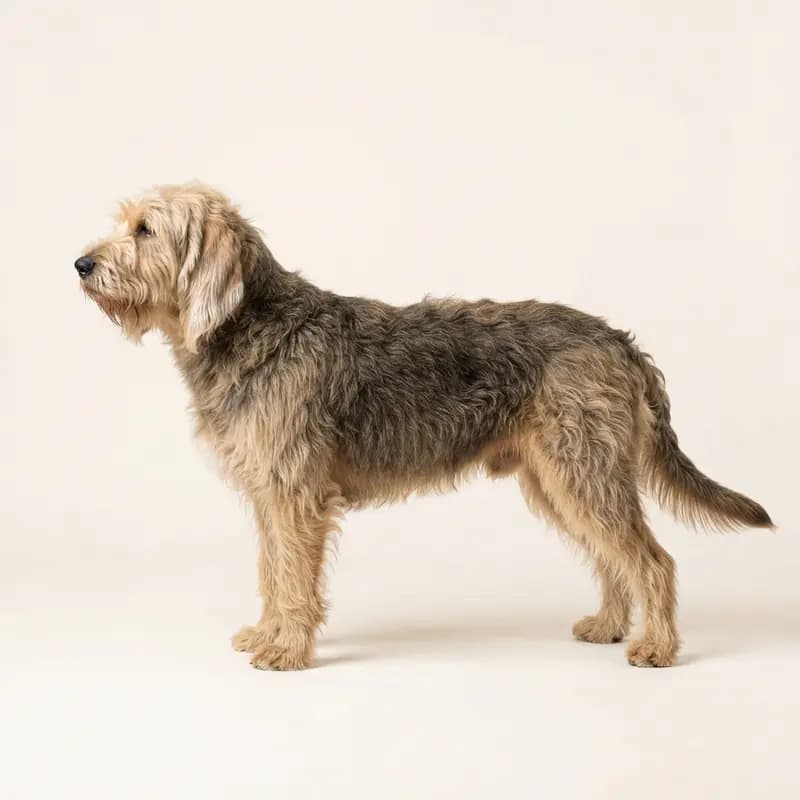 Chien à loutre avec Poil mi-long