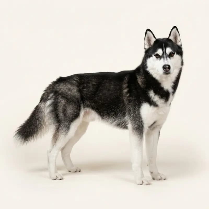 Adult Siberian Husky in Black and white