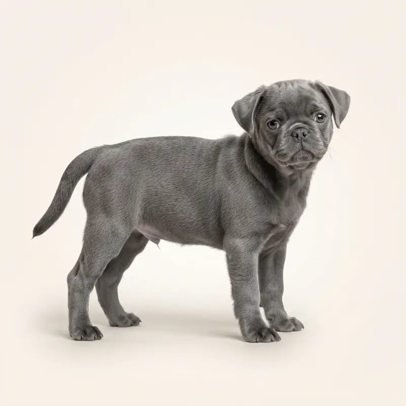 巴哥犬 Welpe in 蓝色