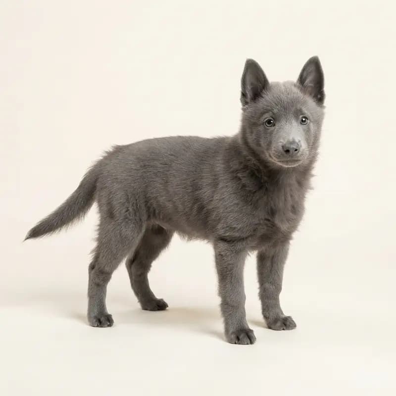 史奇派克犬 Welpe in 蓝色