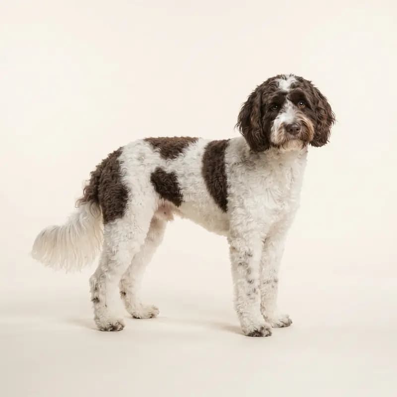 Adult Australian Labradoodle in Piebald