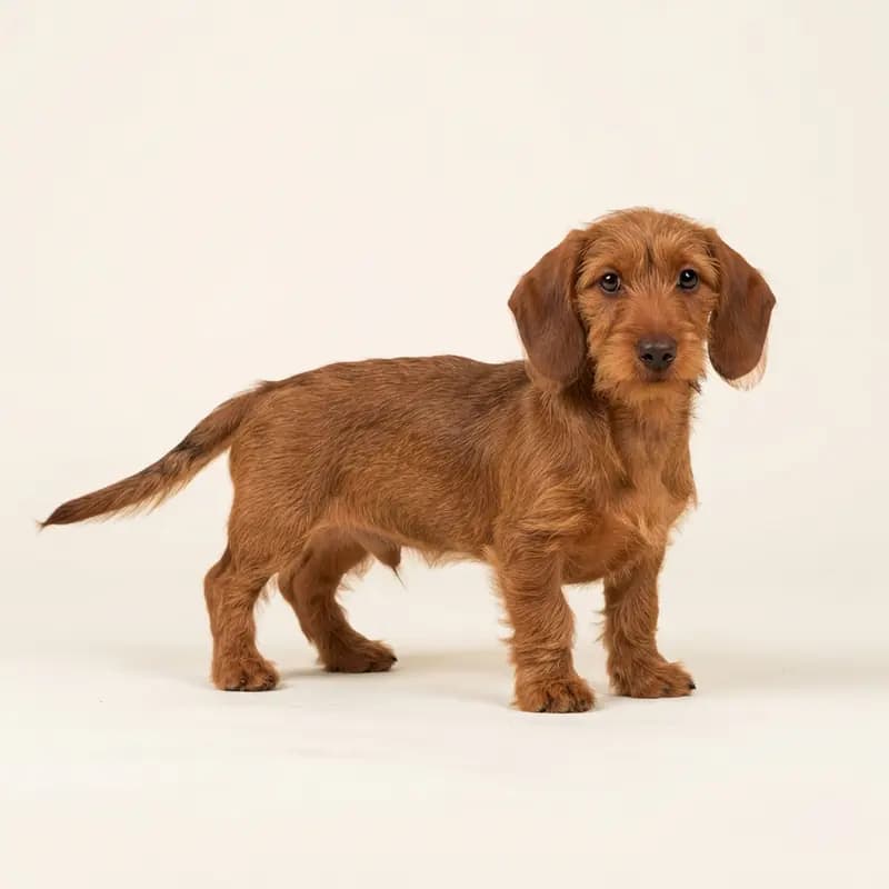 腊肠犬（刚毛） Welpe in 红色