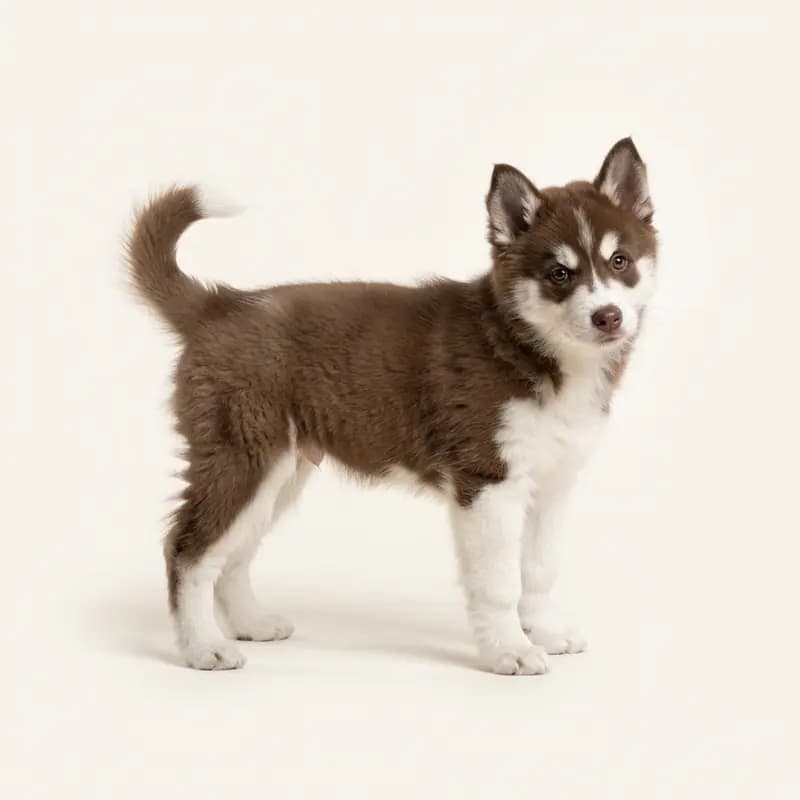 加拿大爱斯基摩犬 Welpe in 棕白色