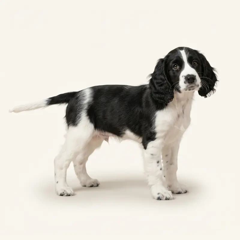 英国史宾格犬 Welpe in 黑白色