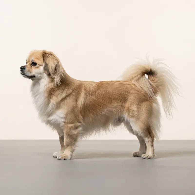 中长毛毛型的西藏猎犬