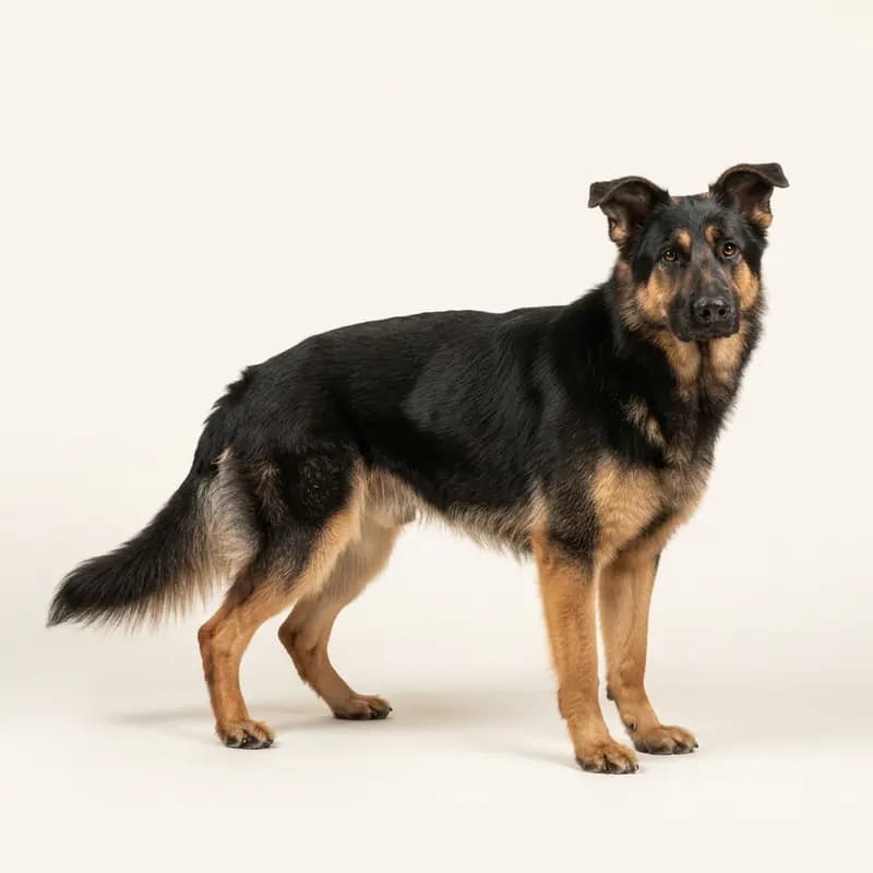 Siyah-tan renginde yetişkin Eski Alman Çoban Köpeği