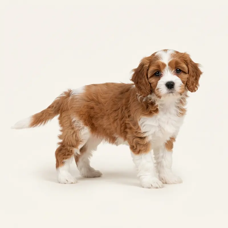Cavachon puppy in 红白色