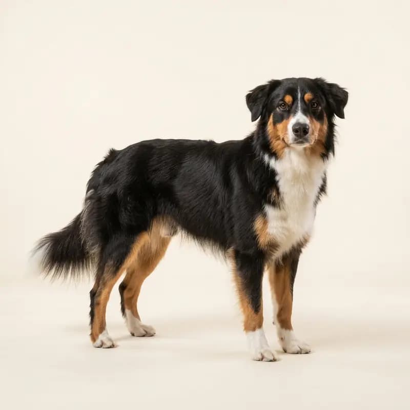 三色的成年阿尔卑斯牧羊犬