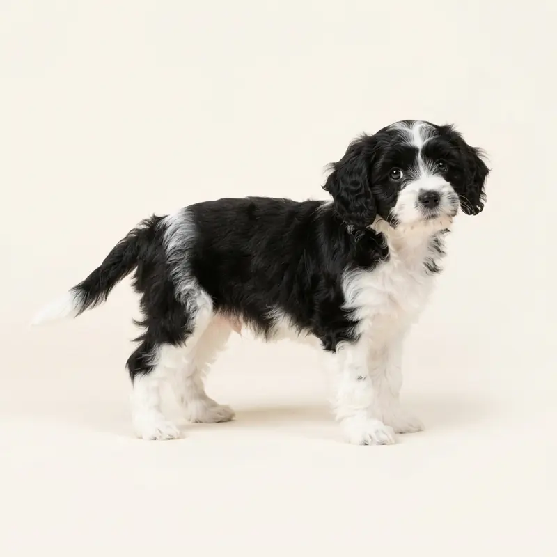Cavachon puppy in 黑白色