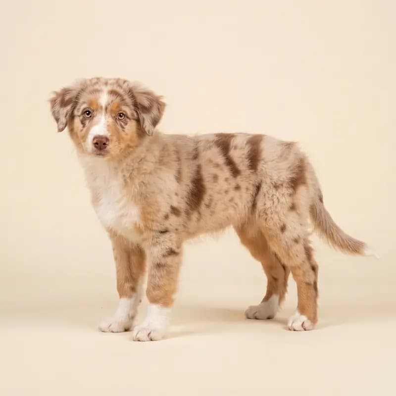 阿尔卑斯牧羊犬 Welpe in 红色大理石（Red Merle）