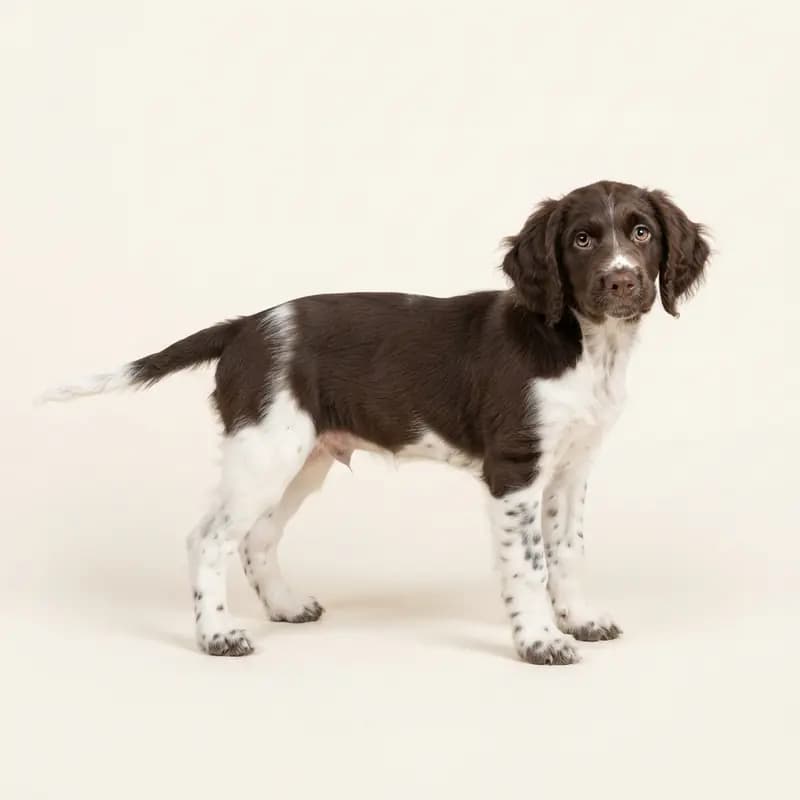 大型明斯特兰德指示犬 Welpe in 棕白色