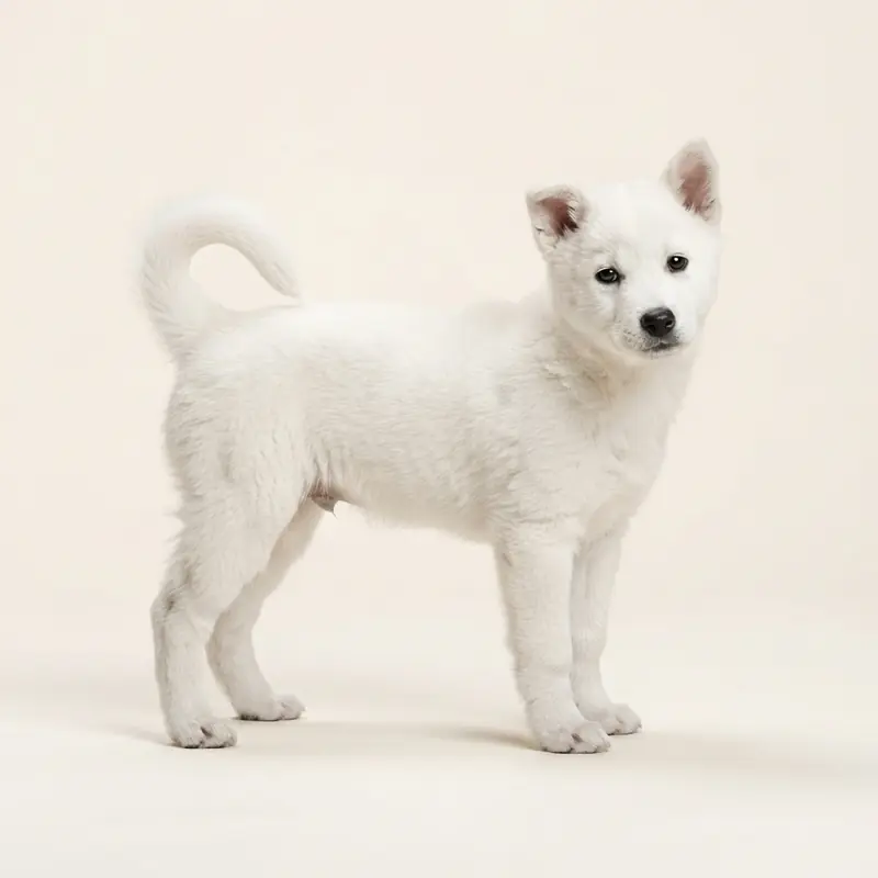 Jindo Welpe in Weiß