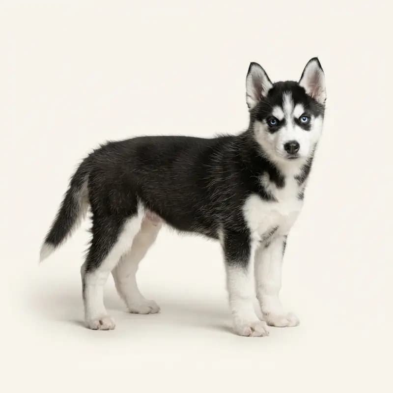 Siberian Husky puppy in Black and white