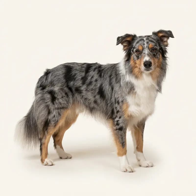 蓝色大理石（Blue Merle）的成年边境牧羊犬