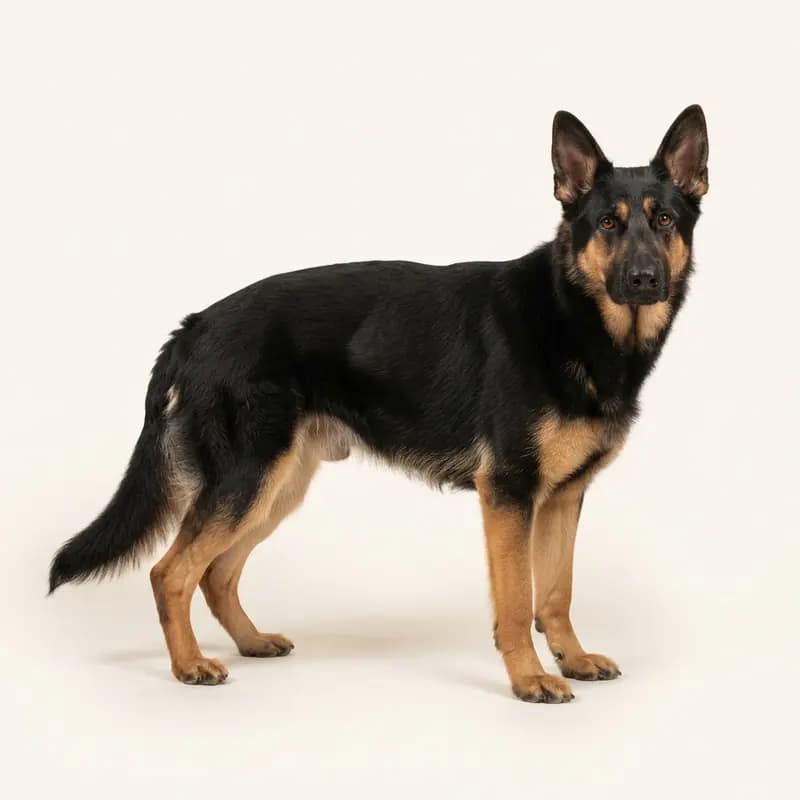 黑褐双色的成年德国牧羊犬
