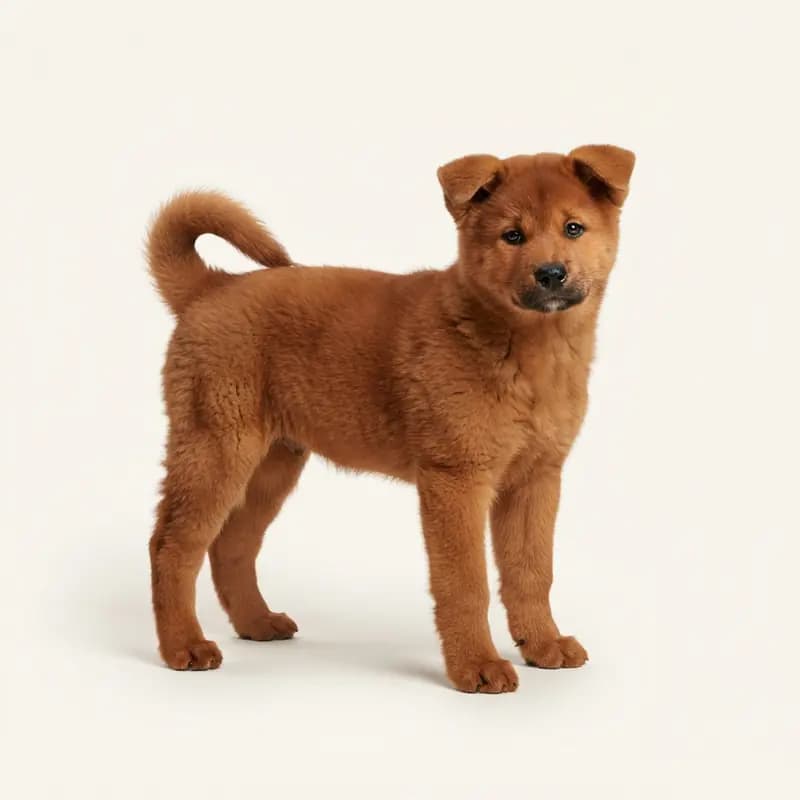 Akita Welpe in Rot