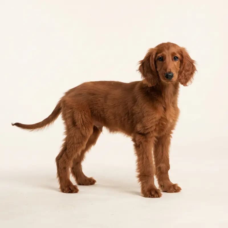 Afghanischer Windhund Welpe in Rot