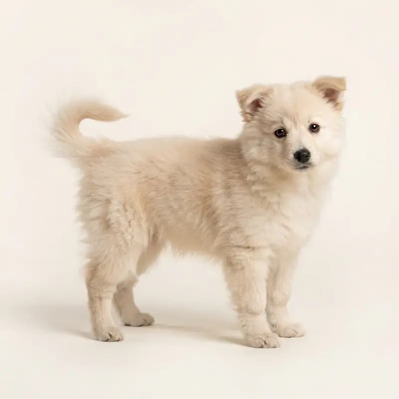 美国爱斯基摩犬 Welpe in 奶油色