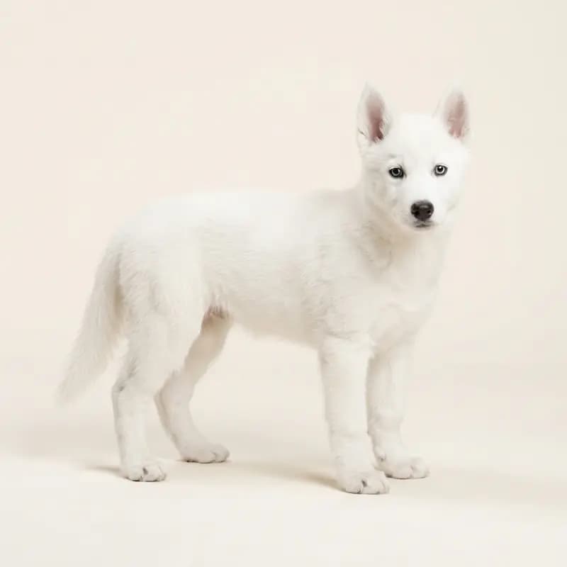 Siberian Husky puppy in White