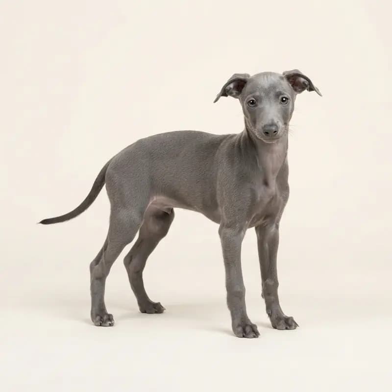 意大利灵缇犬 Welpe in 蓝色