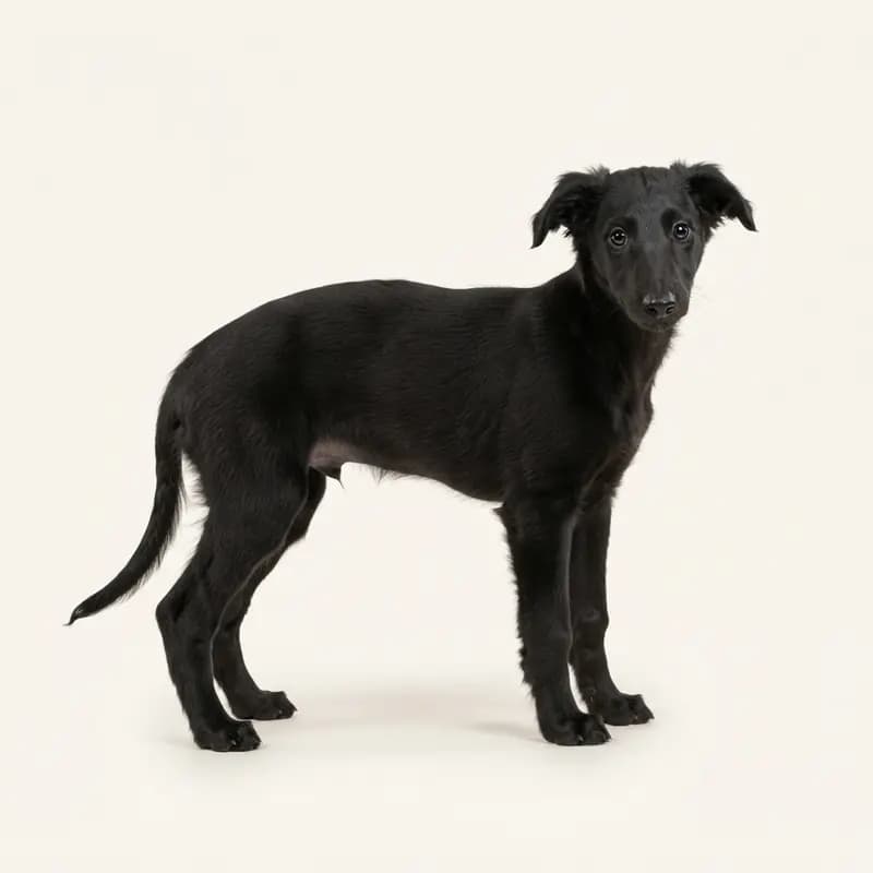 丝毛疾风犬 Welpe in 黑色